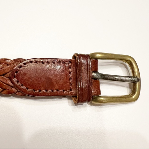 Vintage Polo Ralph Lauren Woven Braided Belt Sz 36 Saddle Brown Made in England - Picture 6 of 10